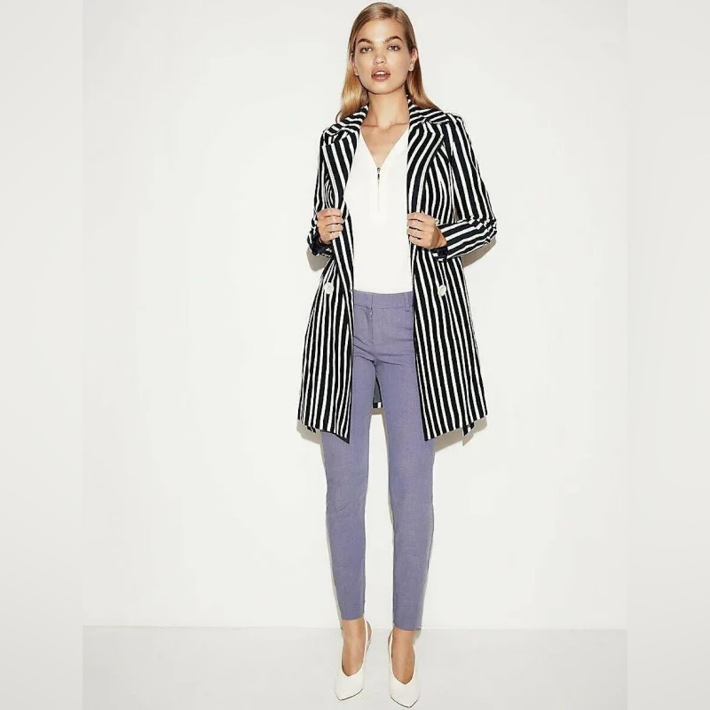 Navy and White Express brand Trench Coat XS